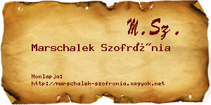 Marschalek Szofrónia névjegykártya